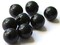8 12mm 1/2 Inch Black Ball Buttons Vintage Lucite Buttons